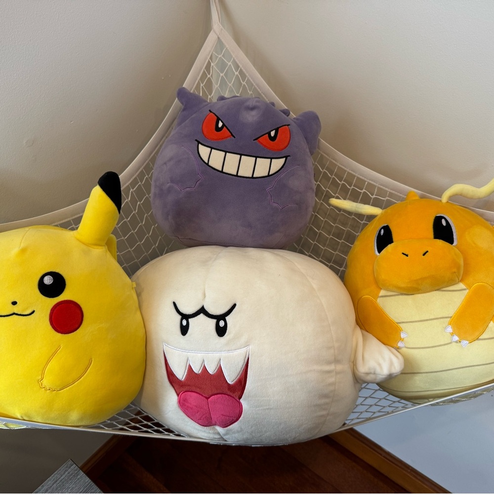 Plush Squish Set Pikachu, Gengar, Dragonite, and Boo